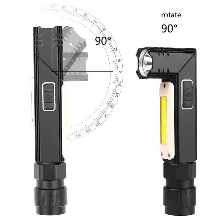 XPG+COB Red White Light USB Rechargeable Folding Strong Light Flashlight, Style: 3189A Large