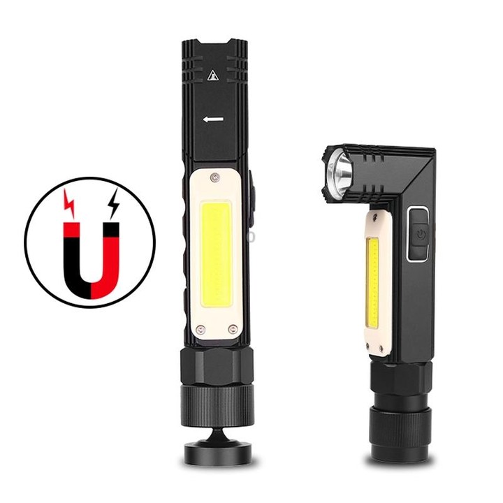XPG+COB Red White Light USB Rechargeable Folding Strong Light Flashlight, Style: 3189A Large