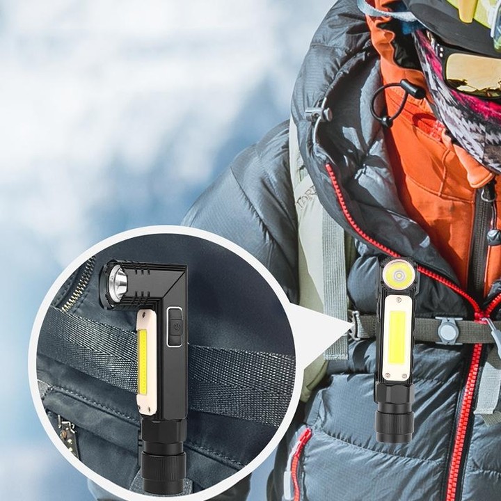 XPG+COB Red White Light USB Rechargeable Folding Strong Light Flashlight, Style: 3189A Large