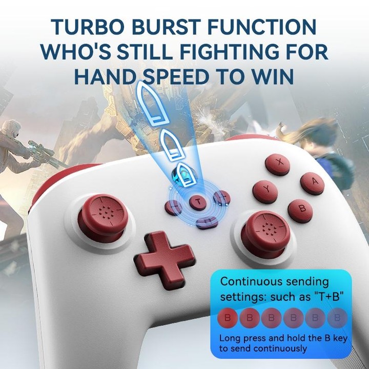Wireless Bluetooth Gamepad With Wakeup Vibration Body Gamepad For Switch / Android / Apple / PC(Pink)