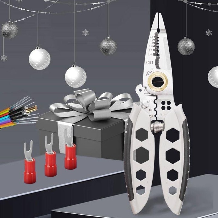 7-inch Multipurpose Wire Stripper With 6 Sizes of Hex Holes(Steel Color)
