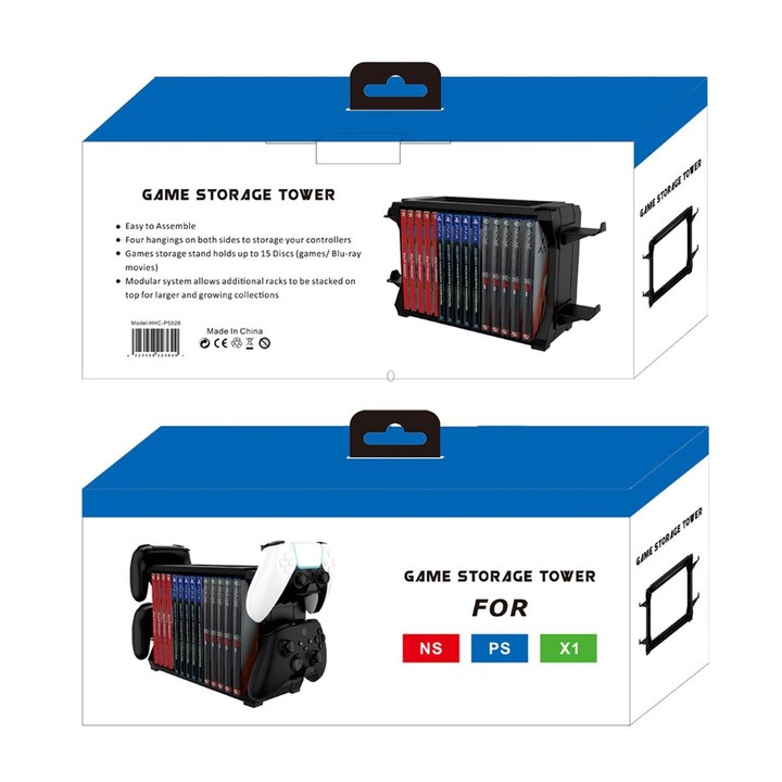 DOBE HHC-P5028 Multi-functional Console Disk Organizer Gamepad Storage Stand For PS5 / Switch / Xbox Series S / Xbox Series X