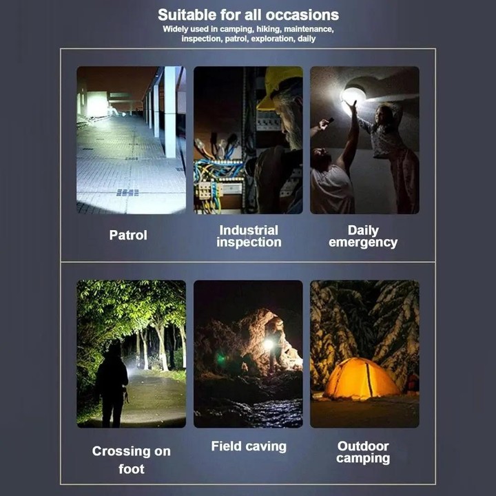 X10 White Laser Outdoor LED Flashlight Multi-Functional Camping Lighting Flashlight Portable Rechargeable Work Lamp