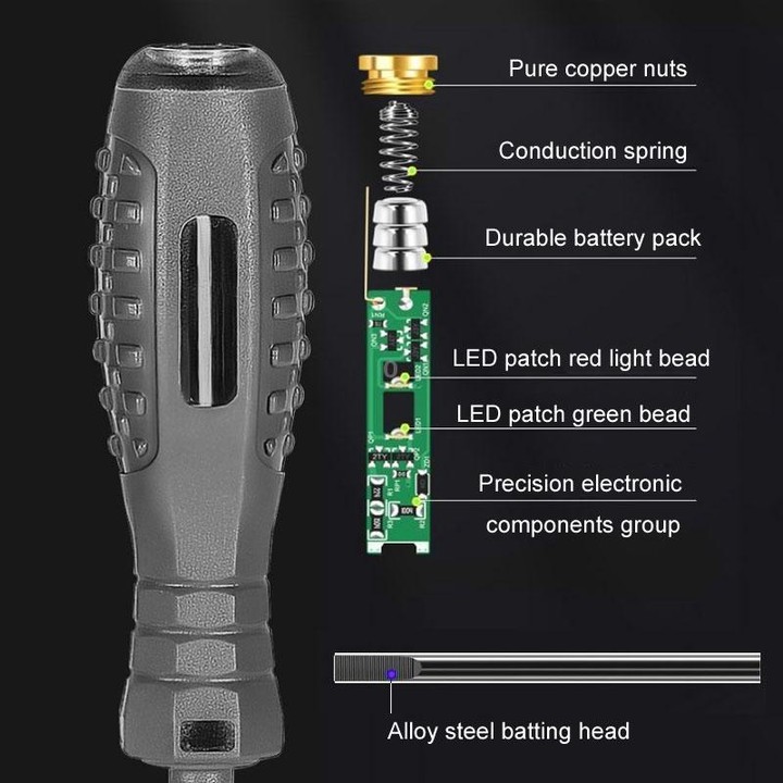 High Torque High Bright Electrician Tester Smart Test Breakpoint Specific Screwdriver(Straight)
