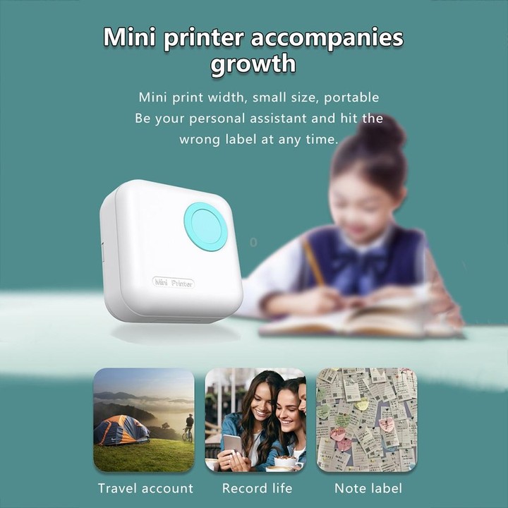 M2 Small Portable Wireless Thermal Photo Printer Student Error Question Label Printer(Pink)