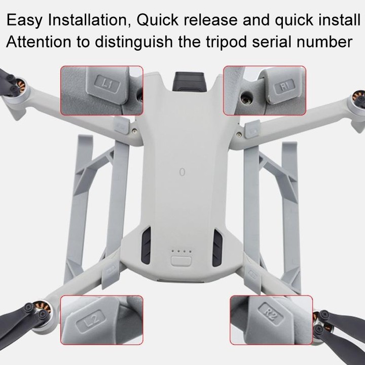 For DJI Mini 3 / Mini 3 Pro 1pair Height Increase Kickstand Landing Gear Propeller Protective Cover