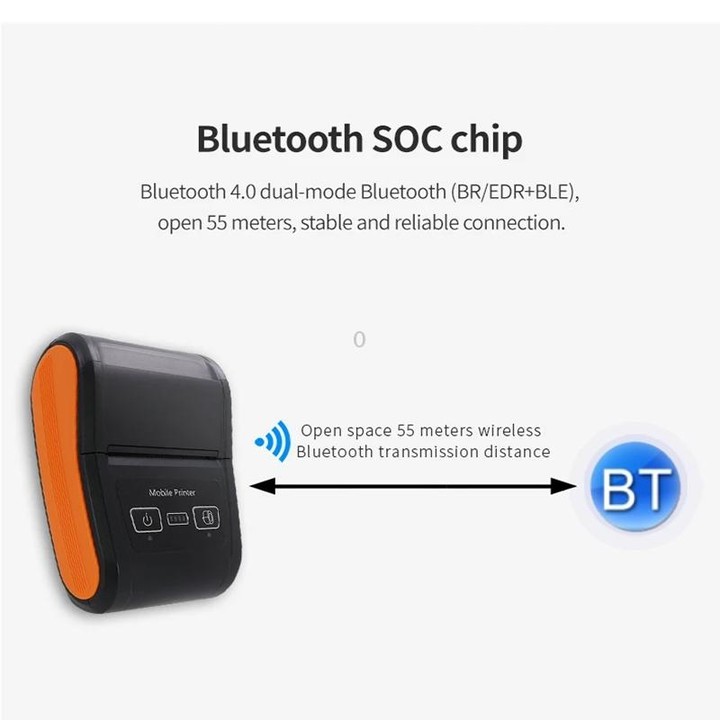 58mm Portable Logistics Takeaway Receipt Bluetooth Thermal Printer(US Plug)