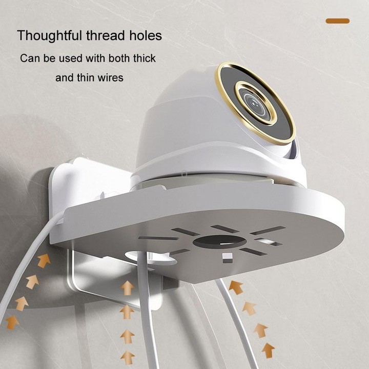 Traceless Wall Mounted Camera Bracket Home No-Punch Surveillance Rack Router Shelf(Transparent)