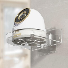 Traceless Wall Mounted Camera Bracket Home No-Punch Surveillance Rack Router Shelf(Transparent)