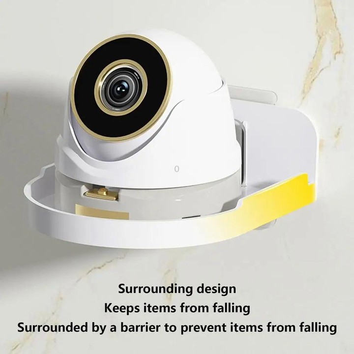 Traceless Wall Mounted Camera Bracket Home No-Punch Surveillance Rack Router Shelf(Transparent)