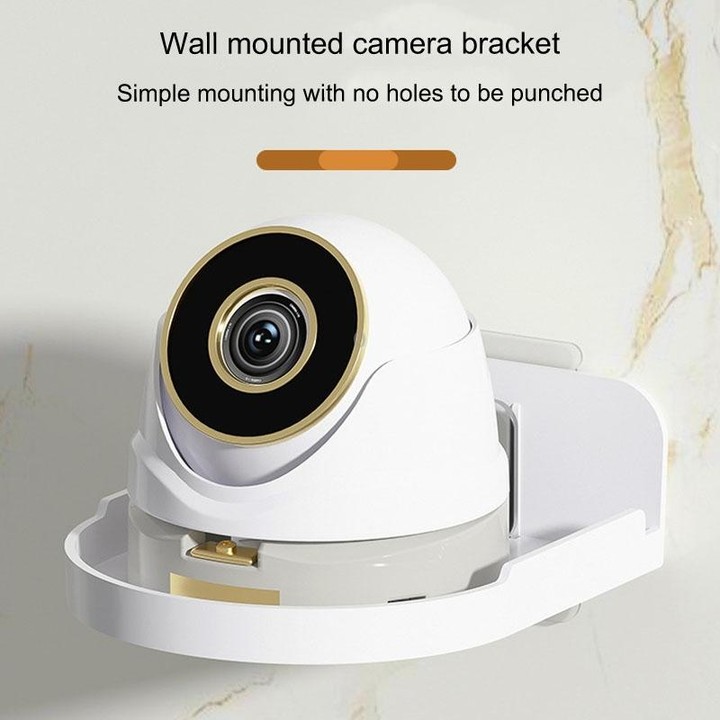 Traceless Wall Mounted Camera Bracket Home No-Punch Surveillance Rack Router Shelf(Transparent)