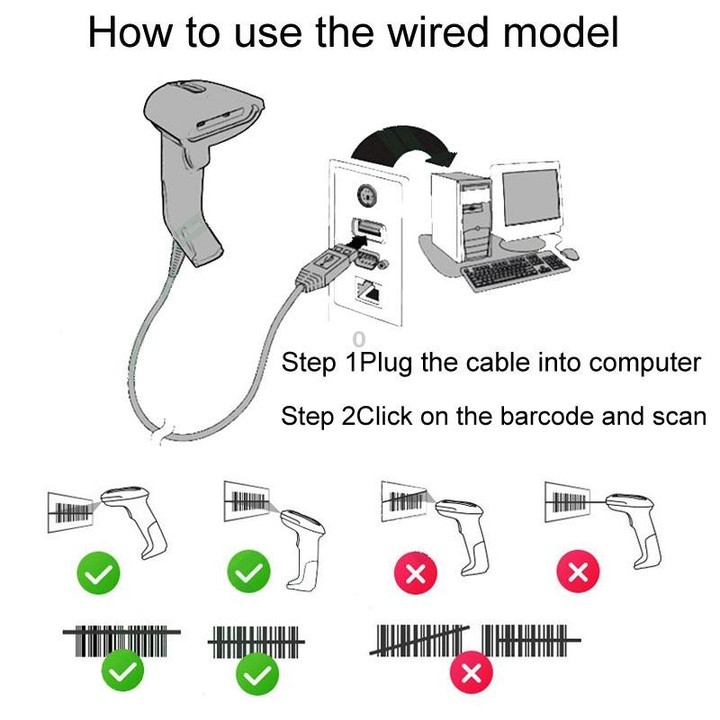 Supermarket Cashier Express Scanner Warehouse Handheld Barcode Scanning Device, Model: Wireless 2-Dimensional