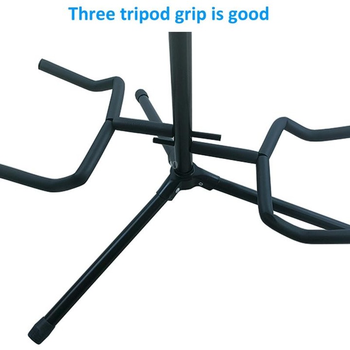 Adjustable Double Guitar Stand Holds Two Electric Or Acoustic Guitars