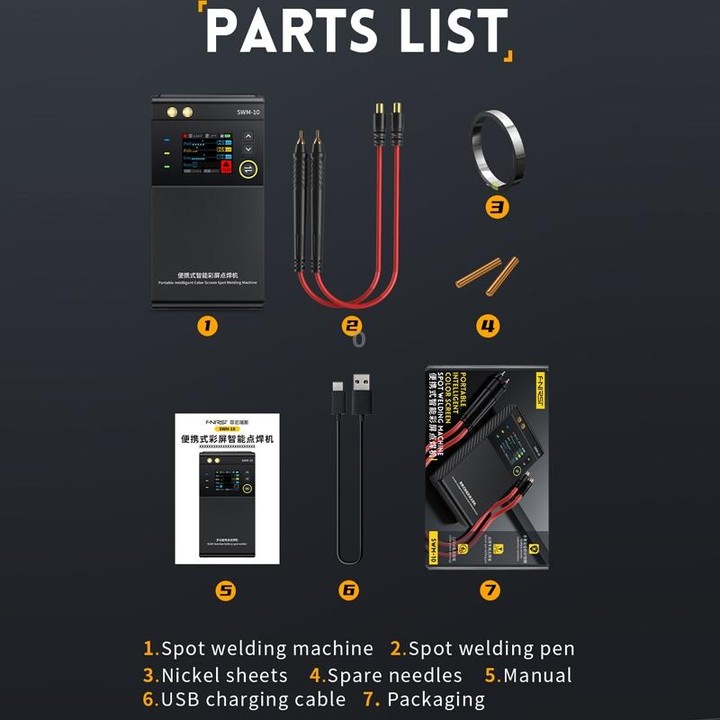 FNIRSI Small Handheld Portable Mobile Phone Lithium Battery Nickel Sheet Spot Welding Machine(SWM-10)