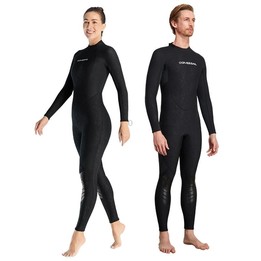 DIVE & SAIL 1.5mm Warm One-Piece Wetsuit Cold Resistant Swimming And Snorkeling Suit, Size: S(Female Black)