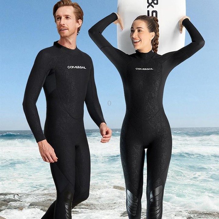 DIVE & SAIL 1.5mm Warm One-Piece Wetsuit Cold Resistant Swimming And Snorkeling Suit, Size: M(Male Black)