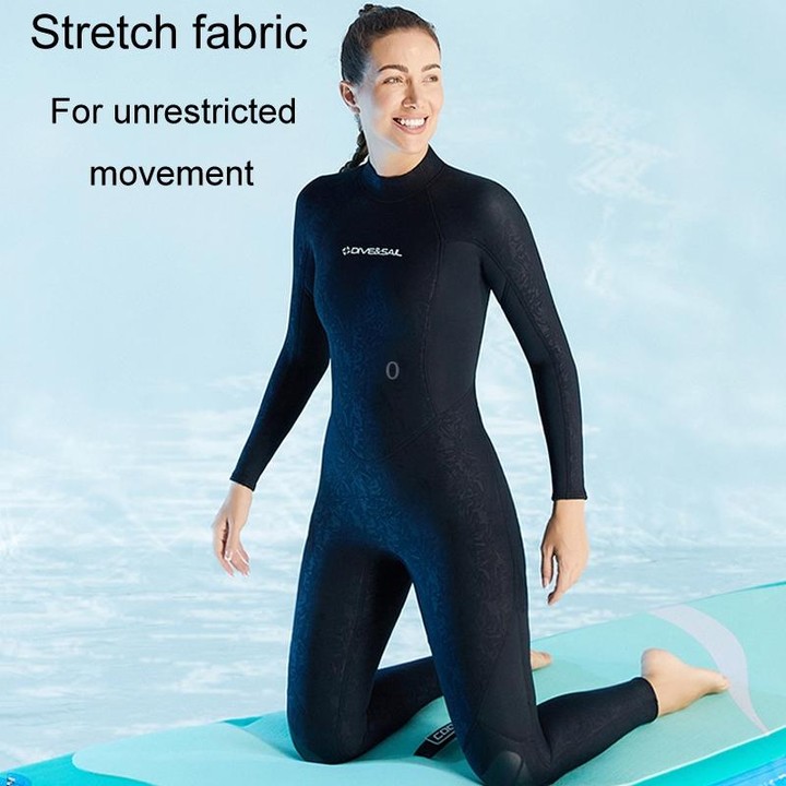 DIVE & SAIL 1.5mm Warm One-Piece Wetsuit Cold Resistant Swimming And Snorkeling Suit, Size: M(Male Black)