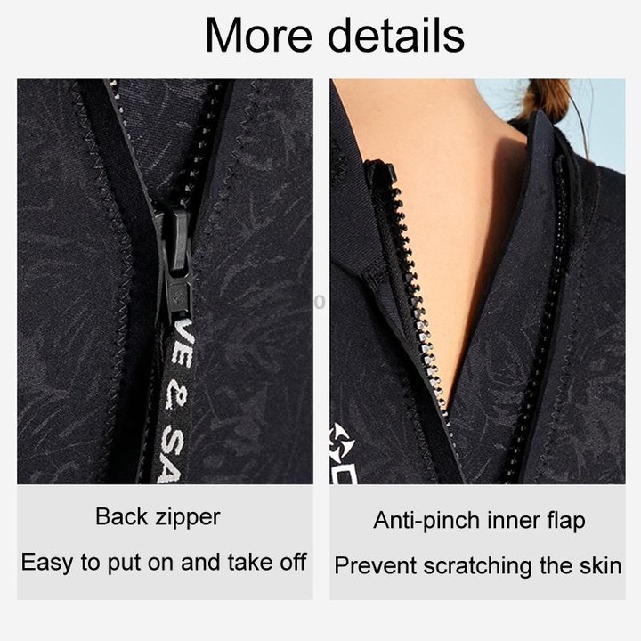 DIVE & SAIL 1.5mm Warm One-Piece Wetsuit Cold Resistant Swimming And Snorkeling Suit, Size: L(Male Black)