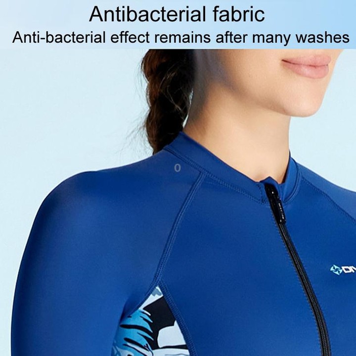 DIVE & SAIL Ladies Summer Thin Wetsuit Breathable Sunscreen Long Sleeve Quick Dry Swimsuit, Size: M(Black)