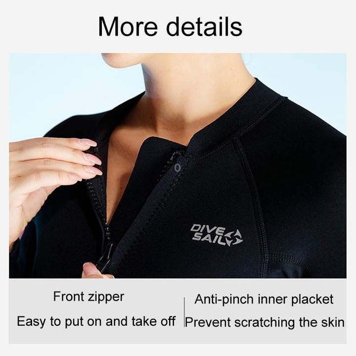 DIVE & SAIL 1.5mm Warm One-Piece Wetsuit Cold Resistant Swimming And Snorkeling Suit, Size: S(Male Black)