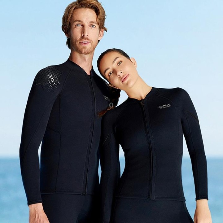 DIVE & SAIL 1.5mm Warm One-Piece Wetsuit Cold Resistant Swimming And Snorkeling Suit, Size: S(Male Black)