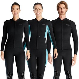 DIVE & SAIL 1.5mm Warm One-Piece Wetsuit Cold Resistant Swimming And Snorkeling Suit, Size: XXL(Female Black)