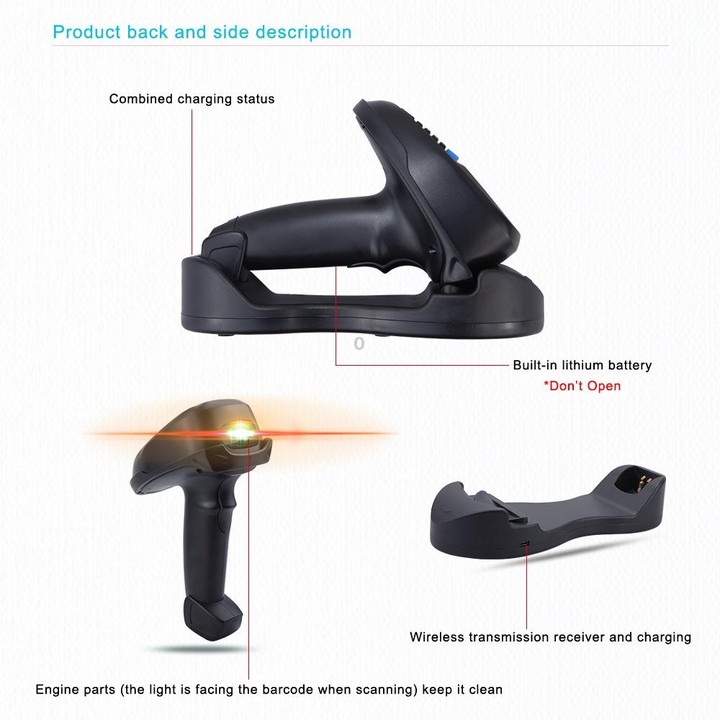 NEWSCAN 1D Laser Wireless Barcode Reader Scanner Data Collector With 2.2-Inch LCD Screen