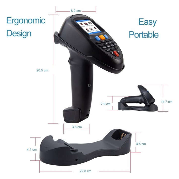 NEWSCAN 1D Laser Wireless Barcode Reader Scanner Data Collector With 2.2-Inch LCD Screen