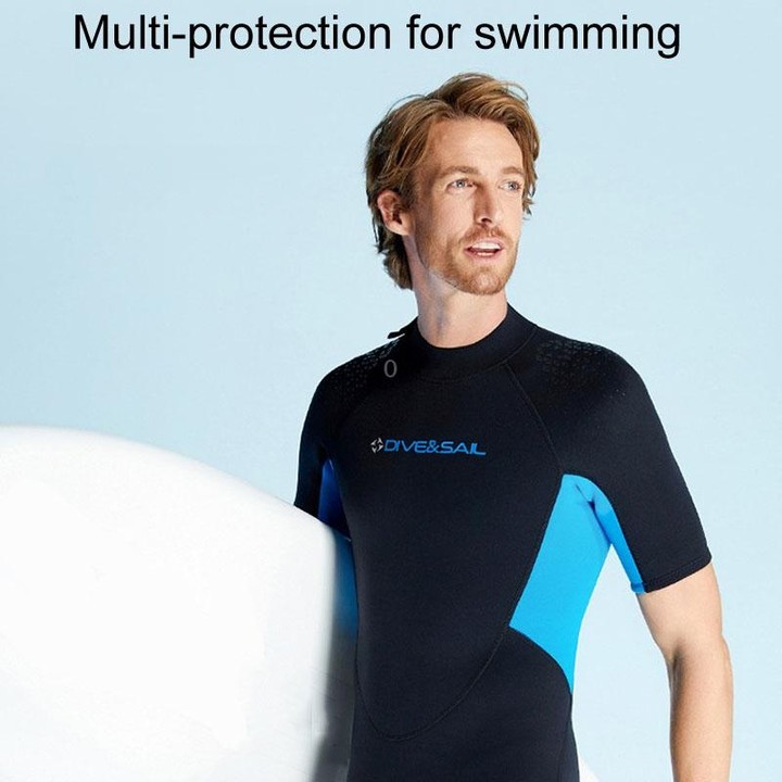 DIVE & SAIL 1.5mm Warm One-Piece Short Sleeve Wetsuit Outdoor Surfing Coldproof Snorkeling Suit, Size: S(Female Purple)