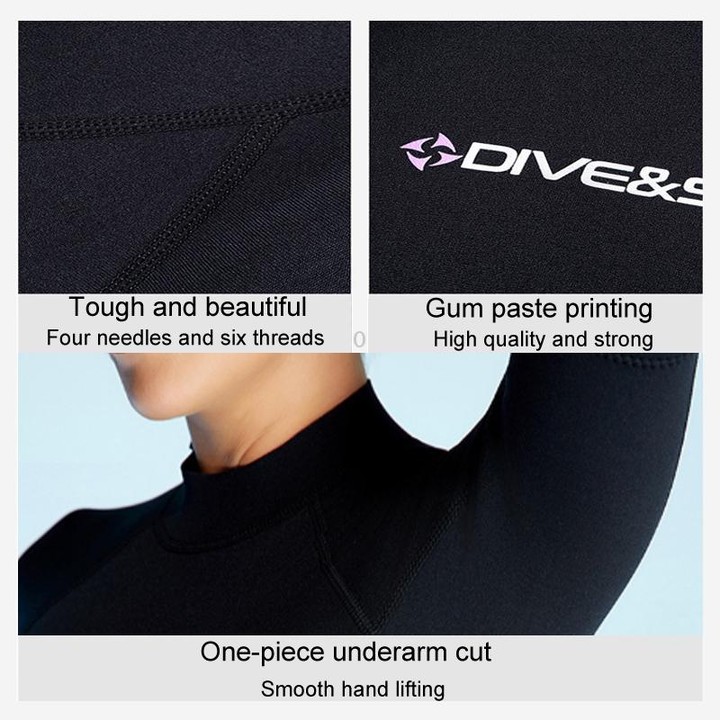 DIVE & SAIL 1.5mm Short Sleeve One-Piece Warm Wetsuit Surfing Snorkeling Winter Swimming Gear, Size: M(Male Blue)