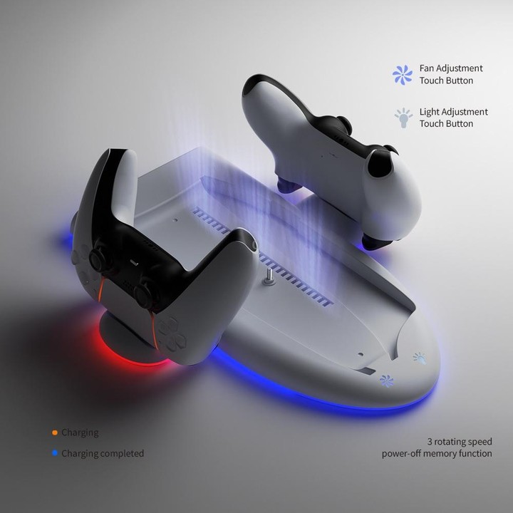 For PS5 Slim Console DOBE Multifunctional Charging Base with RGB Light