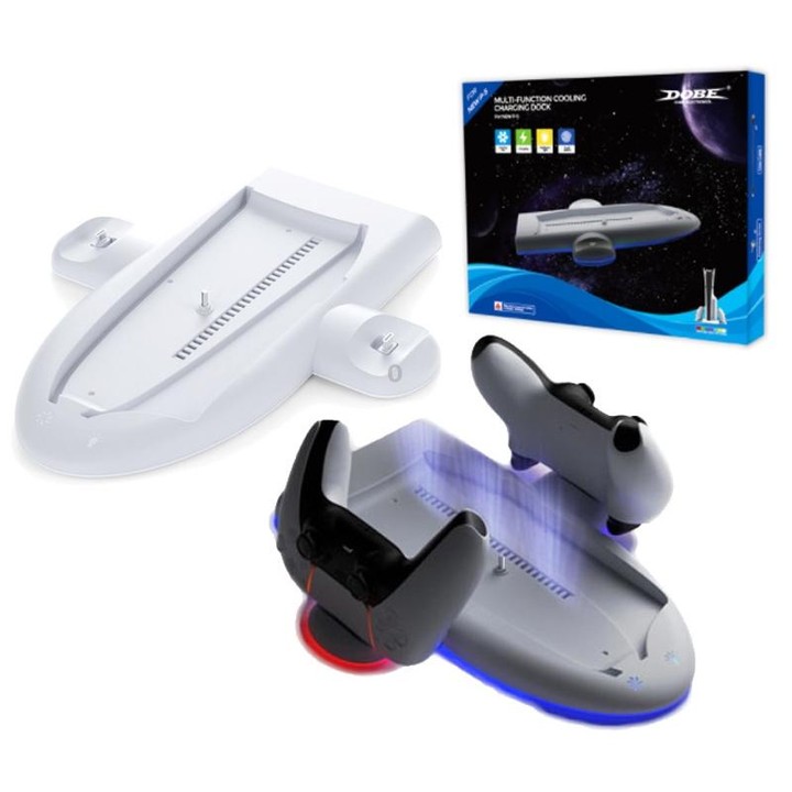 For PS5 Slim Console DOBE Multifunctional Charging Base with RGB Light