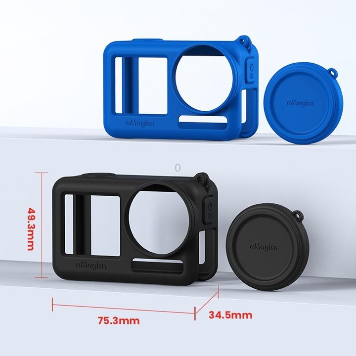 For DJI Osmo Action 4 / 3 aMagisn Silicone Protection Case Camera Protection Accessories(Black)
