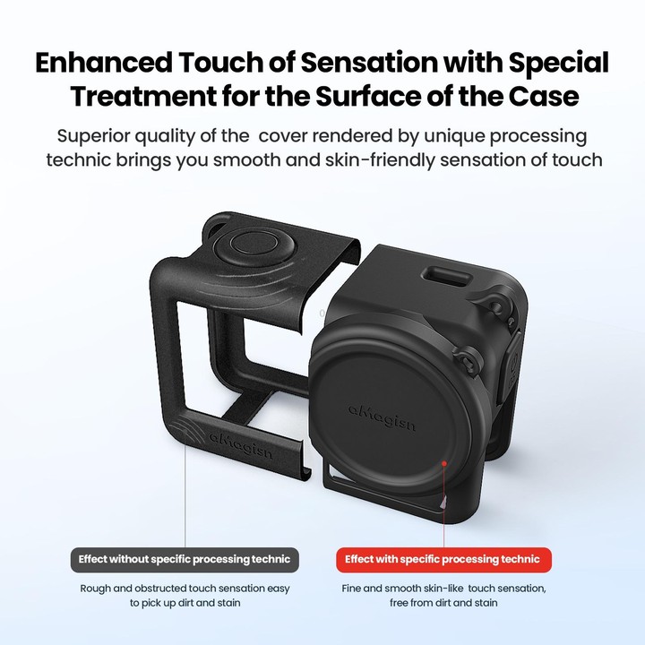 For DJI Osmo Action 4 / 3 aMagisn Silicone Protection Case Camera Protection Accessories(Black)