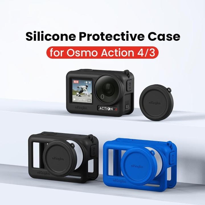 For DJI Osmo Action 4 / 3 aMagisn Silicone Protection Case Camera Protection Accessories(Black)