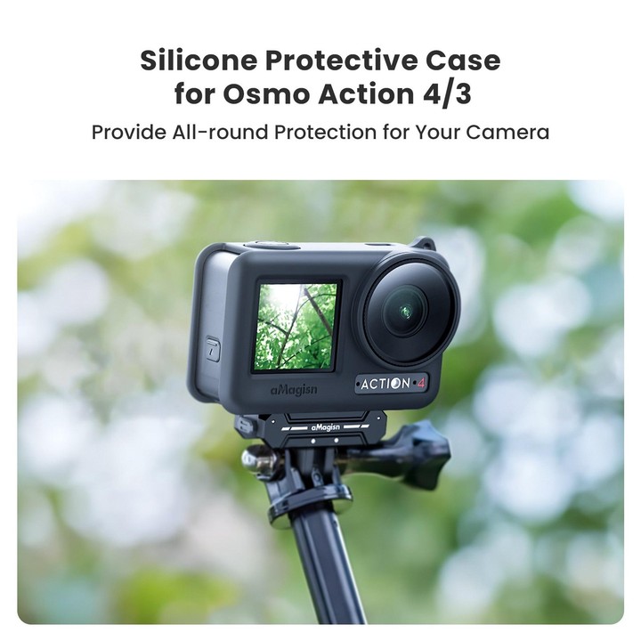 For DJI Osmo Action 4 / 3 aMagisn Silicone Protection Case Camera Protection Accessories(Black)
