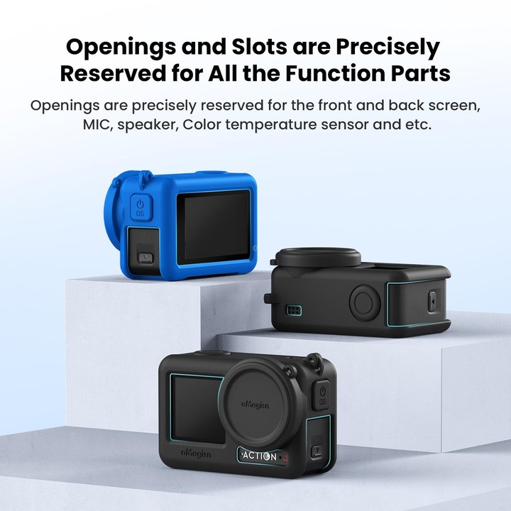 For DJI Osmo Action 4 / 3 aMagisn Silicone Protection Case Camera Protection Accessories(Blue)