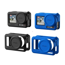 For DJI Osmo Action 4 / 3 aMagisn Silicone Protection Case Camera Protection Accessories(Blue)