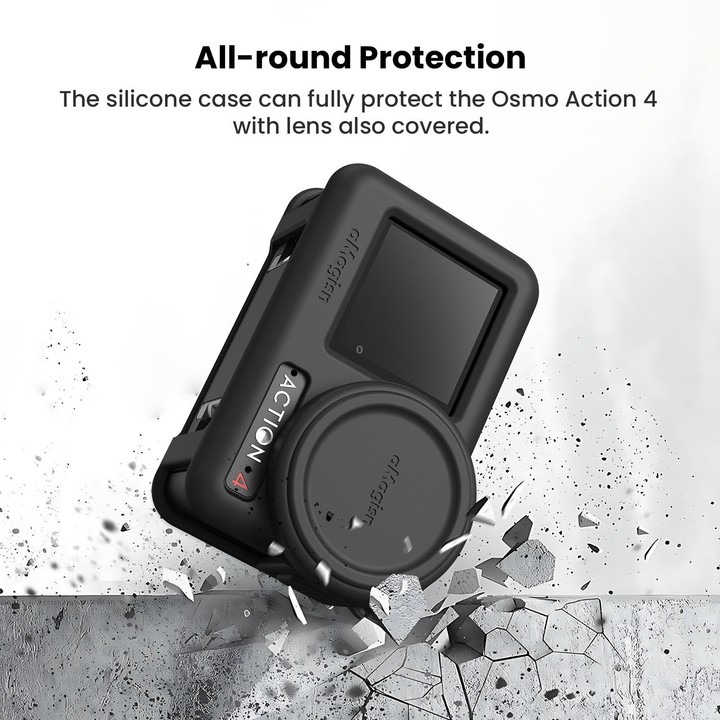 For DJI Osmo Action 4 / 3 aMagisn Silicone Protection Case Camera Protection Accessories(Blue)