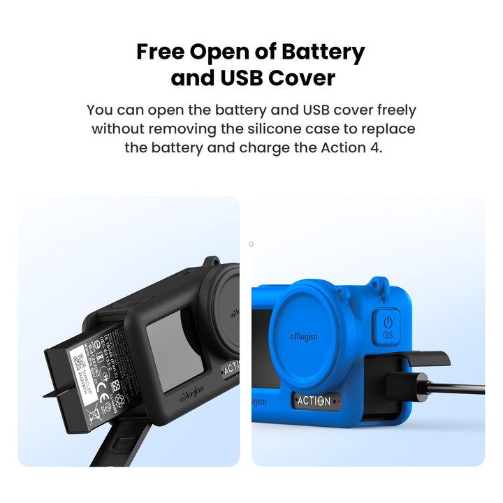 For DJI Osmo Action 4 / 3 aMagisn Silicone Protection Case Camera Protection Accessories(Blue)