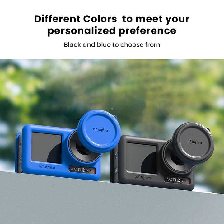 For DJI Osmo Action 4 / 3 aMagisn Silicone Protection Case Camera Protection Accessories(Blue)
