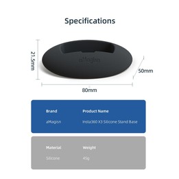 For Insta360 X3 aMagisn Desktop Silicone Base(Black)