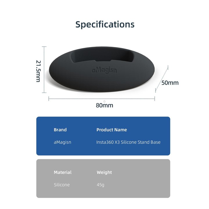 For Insta360 X3 aMagisn Desktop Silicone Base(Black)