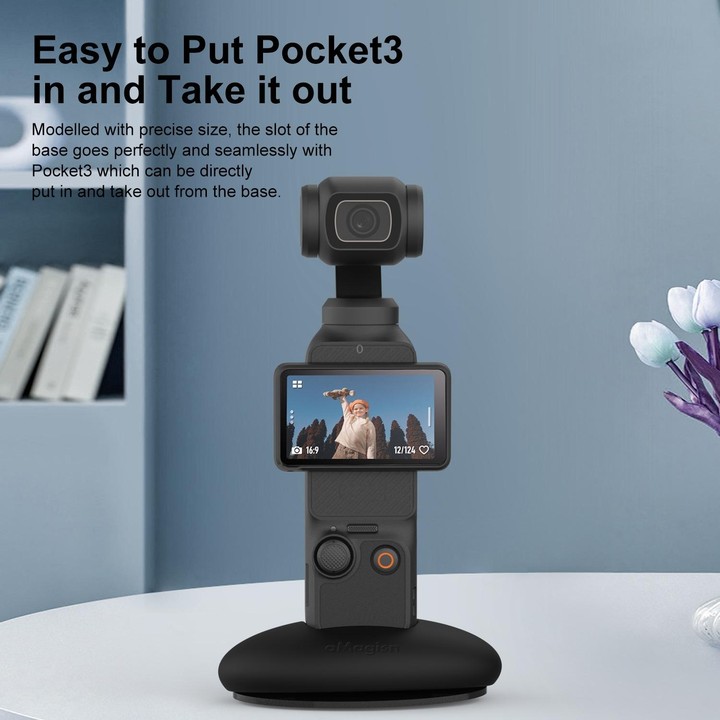 For DJI Osmo Pocket 3 aMagisn Desktop Silicone Base Car Sports Camera Accessories(Base+Double-sided Glue)