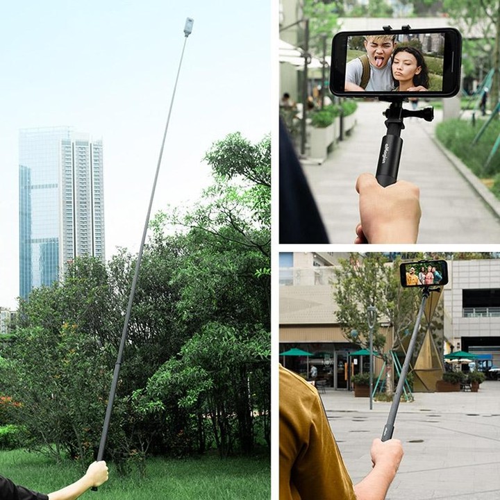 aMagisn 120cm Invisible Straight Pull Selfie Stick Sports Camera Accessories, Specification: Rod+1/4 Turn 3 Jaw+Screw