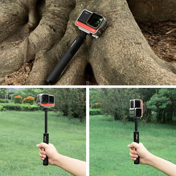 aMagisn 120cm Invisible Straight Pull Selfie Stick Sports Camera Accessories, Specification: Rod+1/4 Turn 3 Jaw+Screw