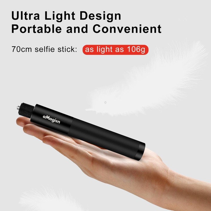 aMagisn 70cm Invisible Straight Pull Selfie Stick Sports Camera Accessories, Specification: Rod+1/4 Turn 3 Jaw+Screw+Phone Clip