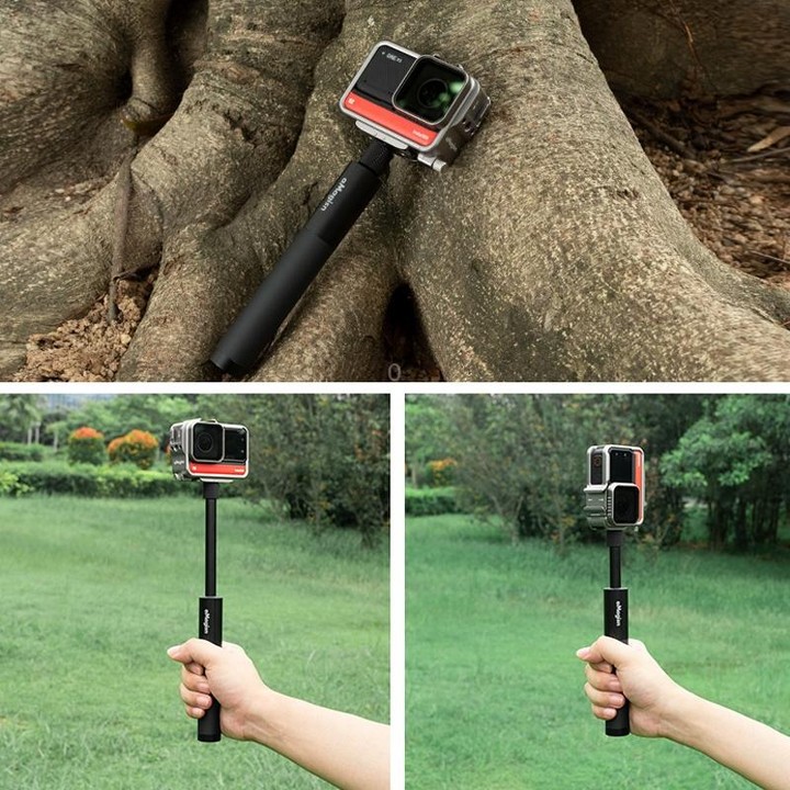 aMagisn 70cm Invisible Straight Pull Selfie Stick Sports Camera Accessories, Specification: Rod+1/4 Turn 3 Jaw+Screw+Phone Clip