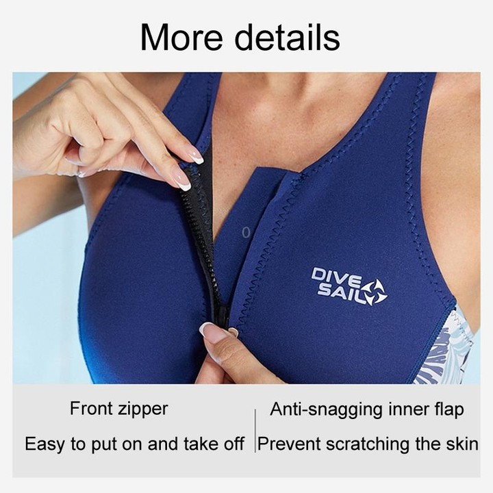 DIVE & SAIL 2mm Ladies Warm One-Piece Sleeveless Wetsuit Anti-Cold Swimming And Surfing Vest, Size: XXL(Black)