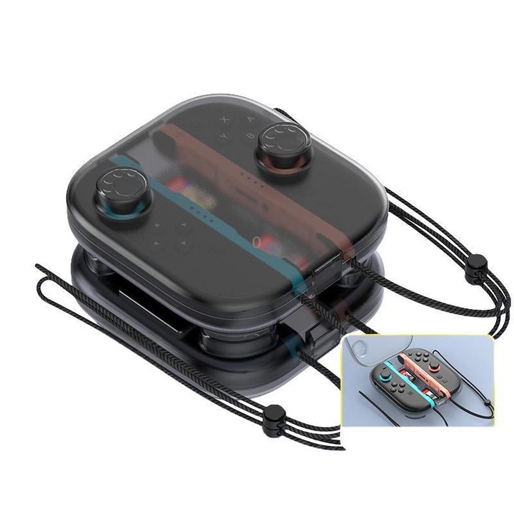 For Nintendo Switch 2 Joy-Con Crystal Storage Case Organizer Anti-Scratch Travel Box With 2 Game Card Slots(Clear Black)